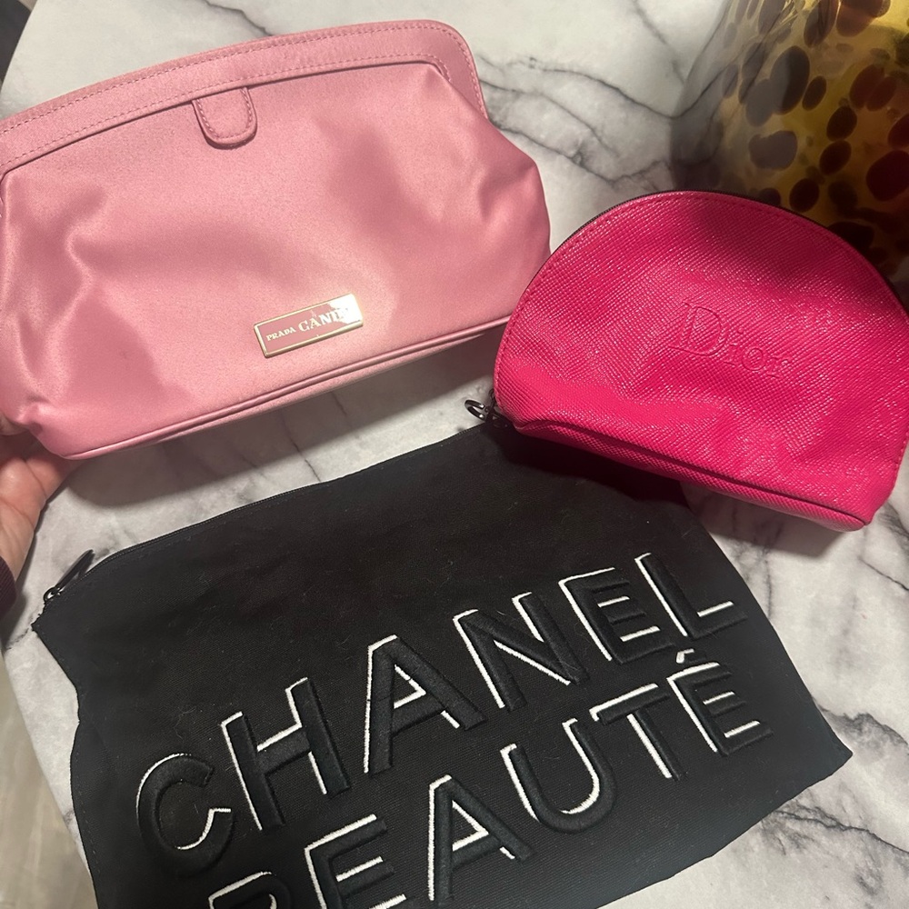 LOW START - NWOT - Chanel, Dior and Prada Makeup Bag Bundle